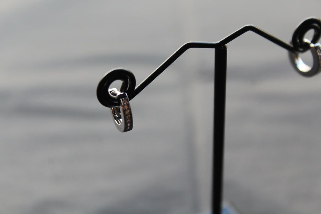 Silver & Cubic Zirconia Huggie Earrings