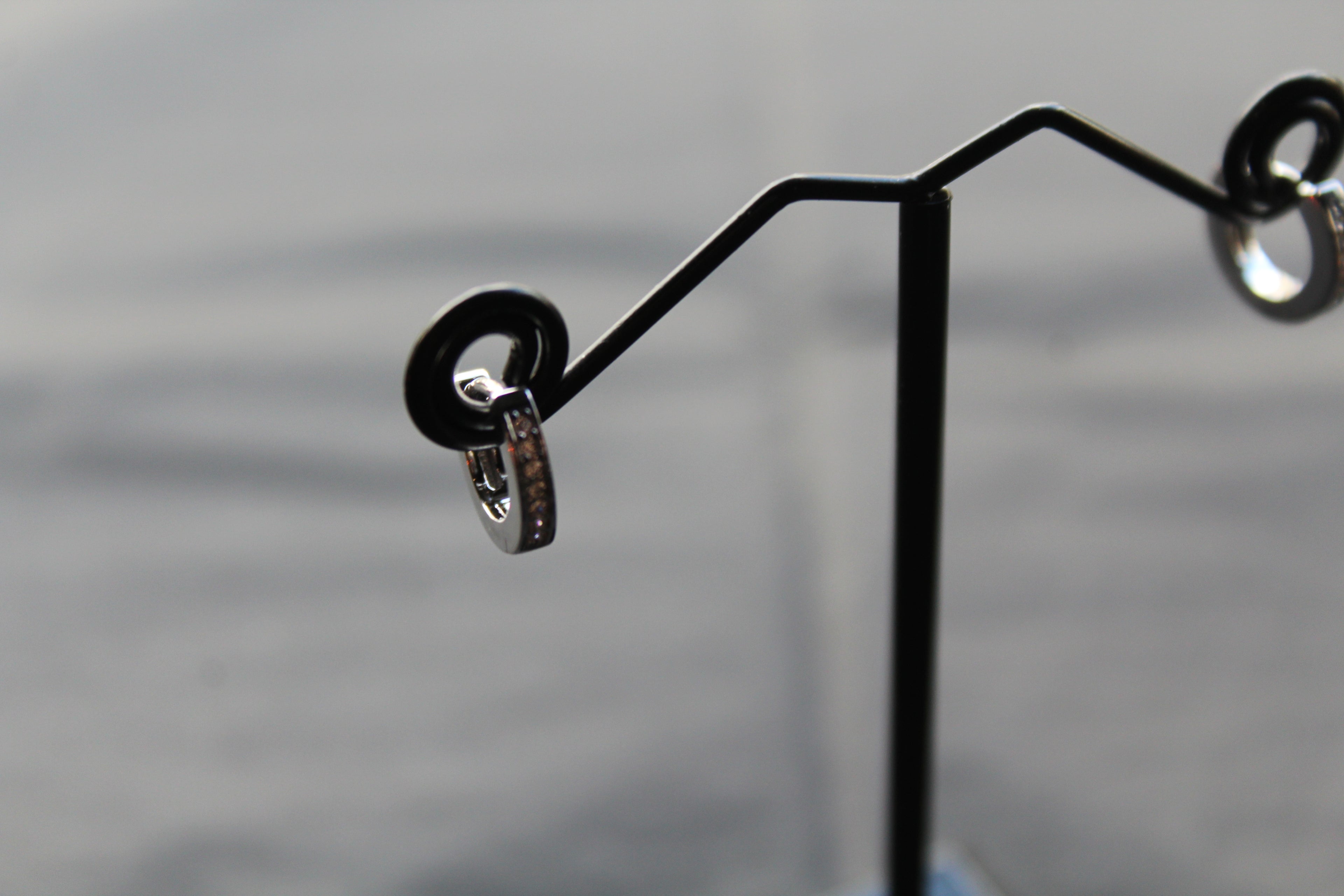 Silver & Cubic Zirconia Huggie Earrings