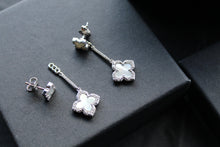 Load image into Gallery viewer, Silver &amp; Mother of Pearl Vintage Flower Drop Earrings
