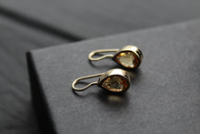 Load image into Gallery viewer, Silver with Gold Plate Drop Earrings with Golden Citrine
