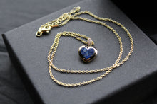Load image into Gallery viewer, Silver with Gold Plate Lapis Heart Pendant
