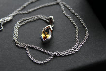 Load image into Gallery viewer, Silver Necklace with Golden Citrine
