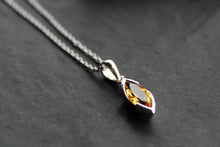 Load image into Gallery viewer, Silver Necklace with Golden Citrine
