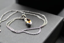 Load image into Gallery viewer, Silver Necklace with Golden Citrine
