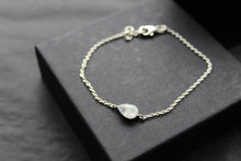 Load image into Gallery viewer, Single Teardrop Rainbow Moonstone Chain Bracelet
