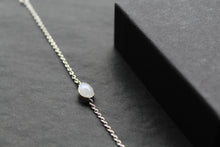 Load image into Gallery viewer, Single Teardrop Rainbow Moonstone Chain Bracelet
