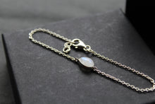 Load image into Gallery viewer, Single Teardrop Rainbow Moonstone Chain Bracelet
