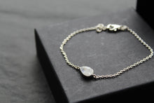 Load image into Gallery viewer, Single Teardrop Rainbow Moonstone Chain Bracelet
