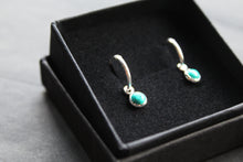 Load image into Gallery viewer, Small Hoops with Turquoise Charms
