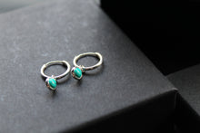 Load image into Gallery viewer, Small Hoops with Turquoise Charms

