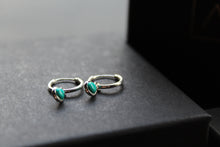 Load image into Gallery viewer, Small Hoops with Turquoise Charms
