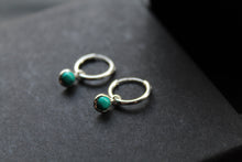 Load image into Gallery viewer, Small Hoops with Turquoise Charms
