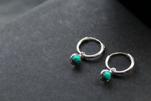 Load image into Gallery viewer, Small Hoops with Turquoise Charms
