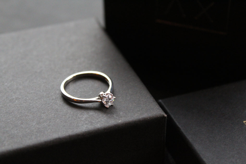 Small Solitaire Silver Ring