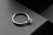 Load image into Gallery viewer, Small Solitaire Silver Ring
