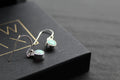 Small White Opal Round Earrings