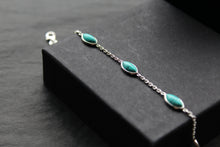 Load image into Gallery viewer, Staggered Marquis Turquoise Chain Bracelet
