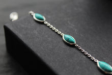 Load image into Gallery viewer, Staggered Marquis Turquoise Chain Bracelet
