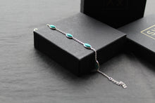 Load image into Gallery viewer, Staggered Marquis Turquoise Chain Bracelet
