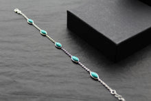 Load image into Gallery viewer, Staggered Marquis Turquoise Chain Bracelet
