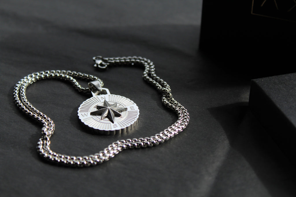 Stainless Steel Compass Necklace