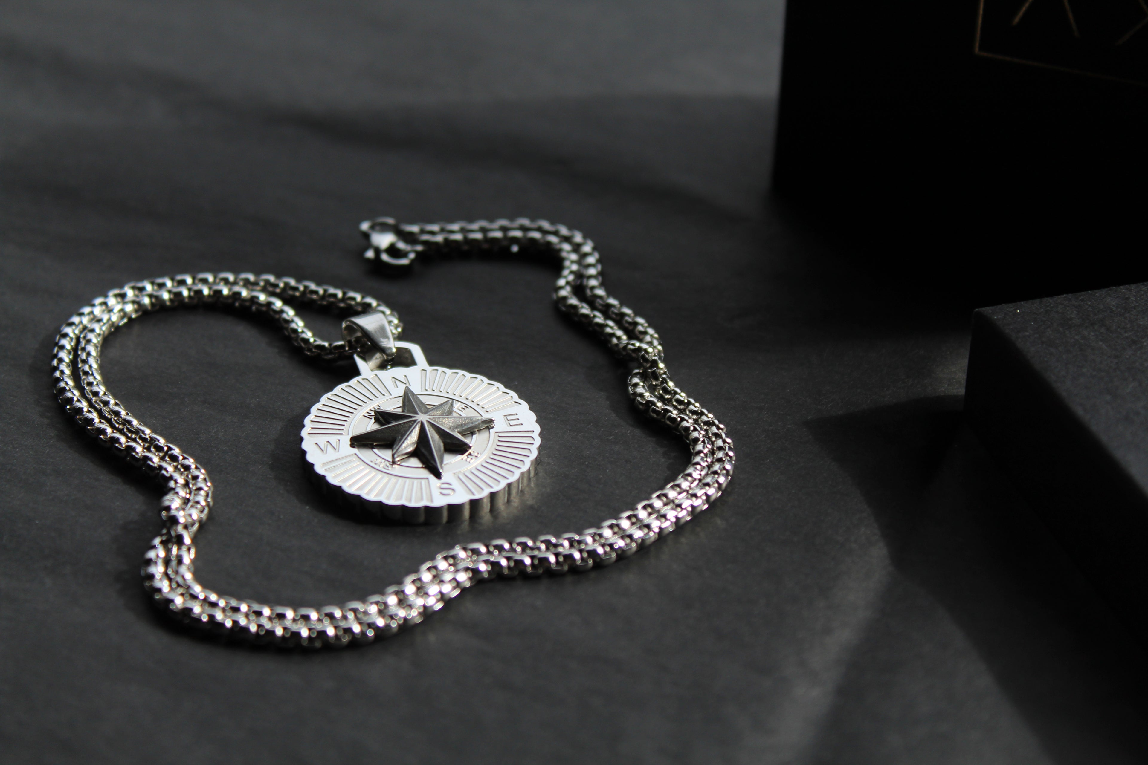 Stainless Steel Compass Necklace