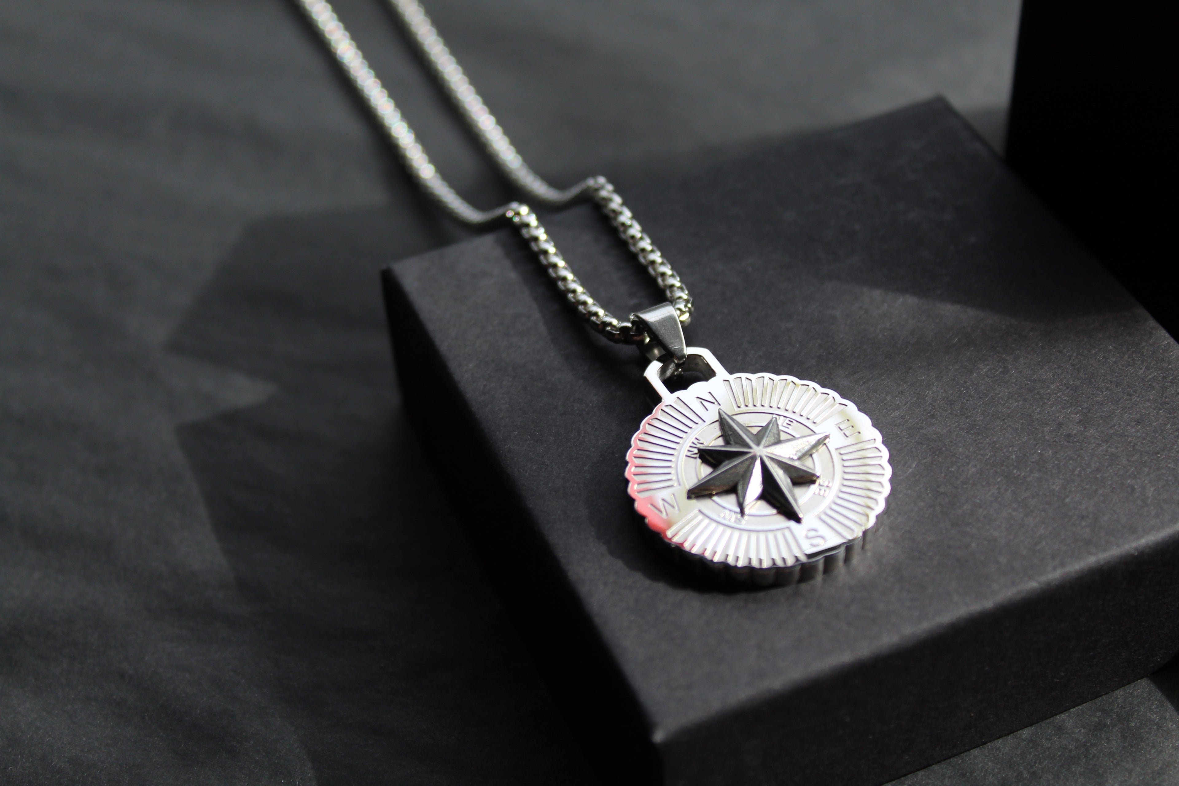 Stainless Steel Compass Necklace