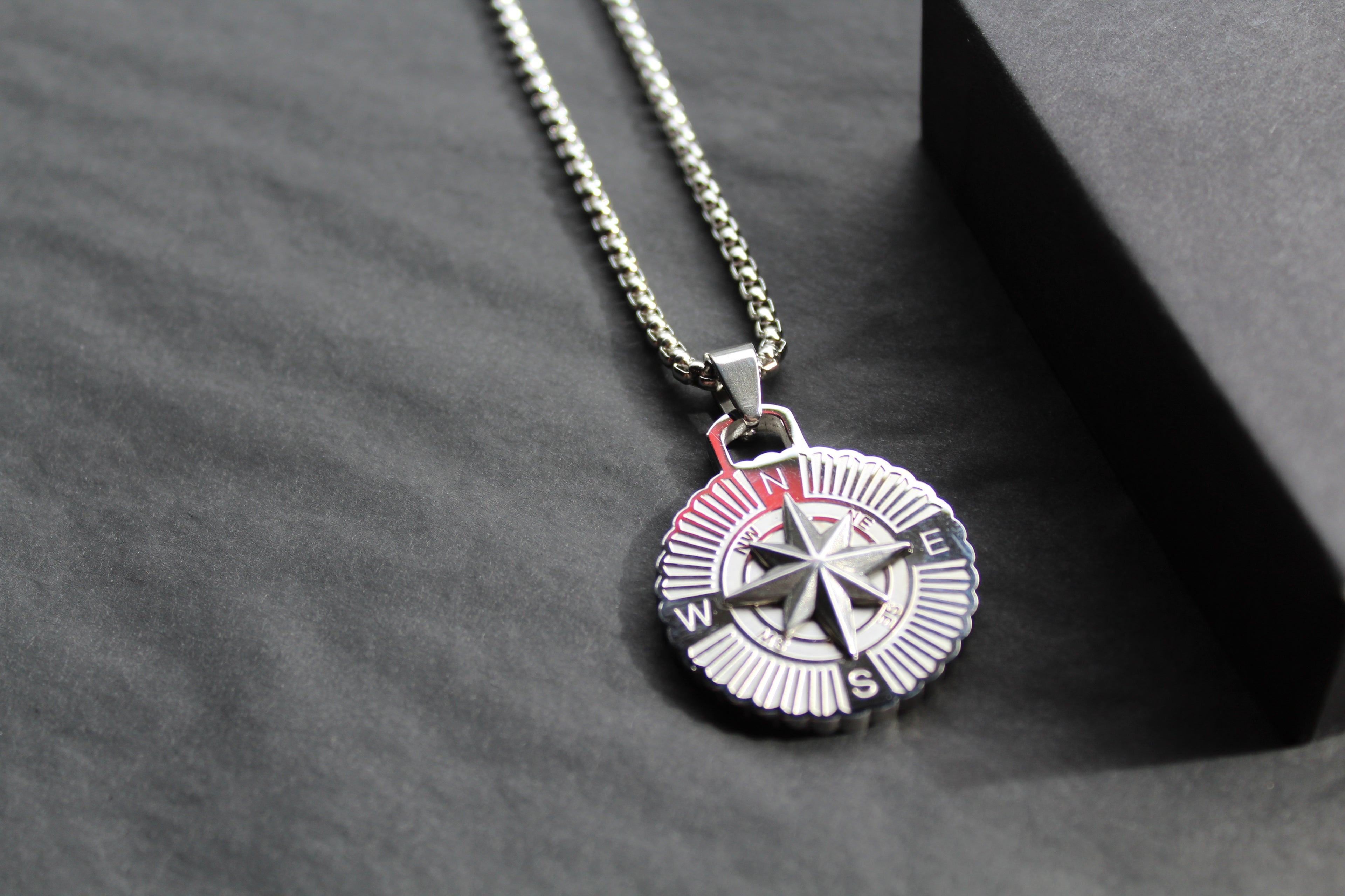 Stainless Steel Compass Necklace