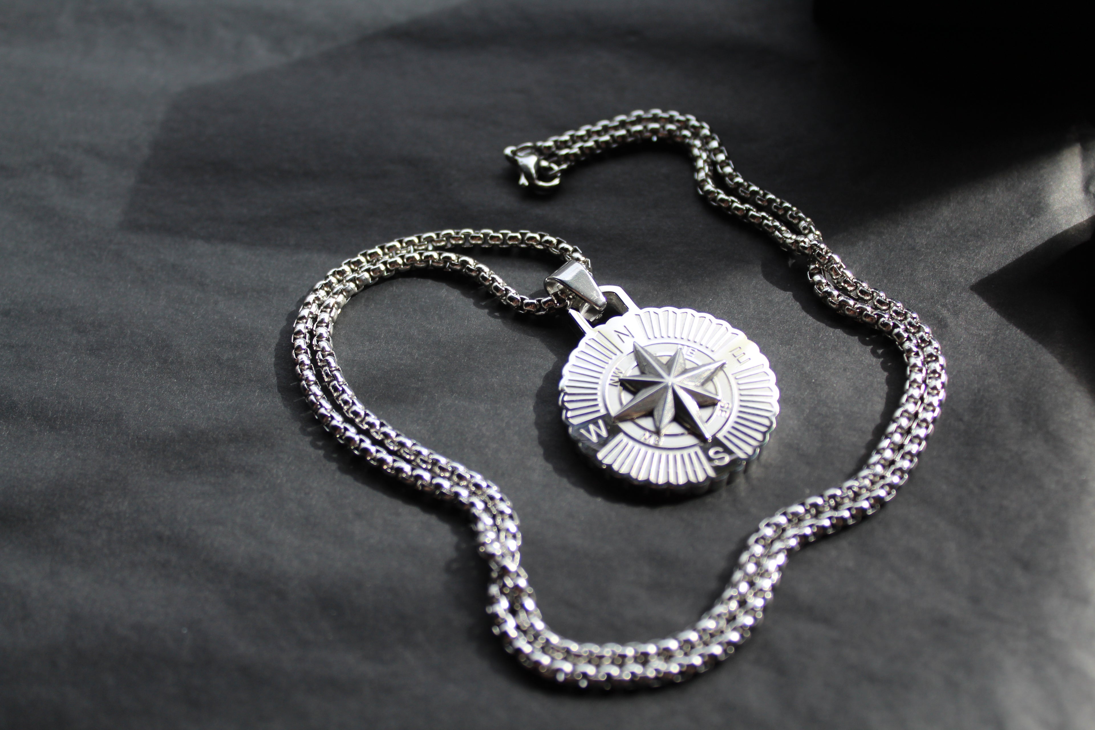 Stainless Steel Compass Necklace