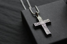 Load image into Gallery viewer, Stainless Steel Cross Necklace with Engraved Design

