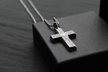Load image into Gallery viewer, Stainless Steel Cross Necklace with Engraved Design
