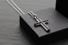 Load image into Gallery viewer, Stainless Steel Cross with Carbon Fibre Center
