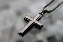 Load image into Gallery viewer, Stainless Steel Cross Necklace with Moulded Edges
