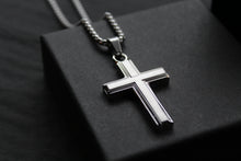 Load image into Gallery viewer, Stainless Steel Cross Necklace with Moulded Edges
