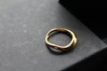 Stainless Steel Fluid Wave Ring with 18ct Gold PVD
