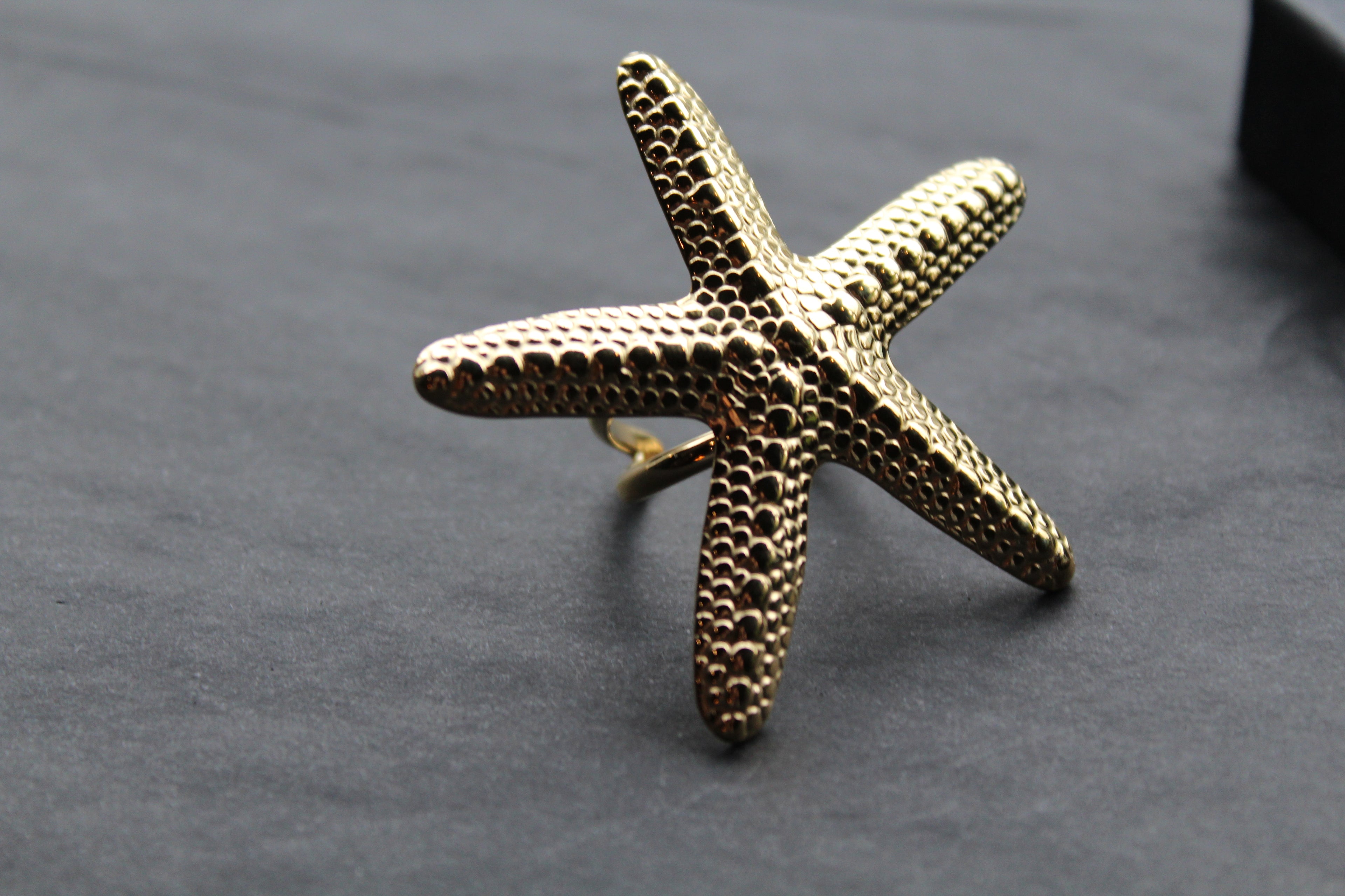 Stainless Steel Gold Starfish Ring