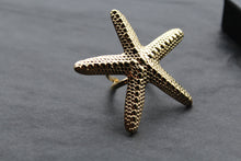 Load image into Gallery viewer, Stainless Steel Gold Starfish Ring
