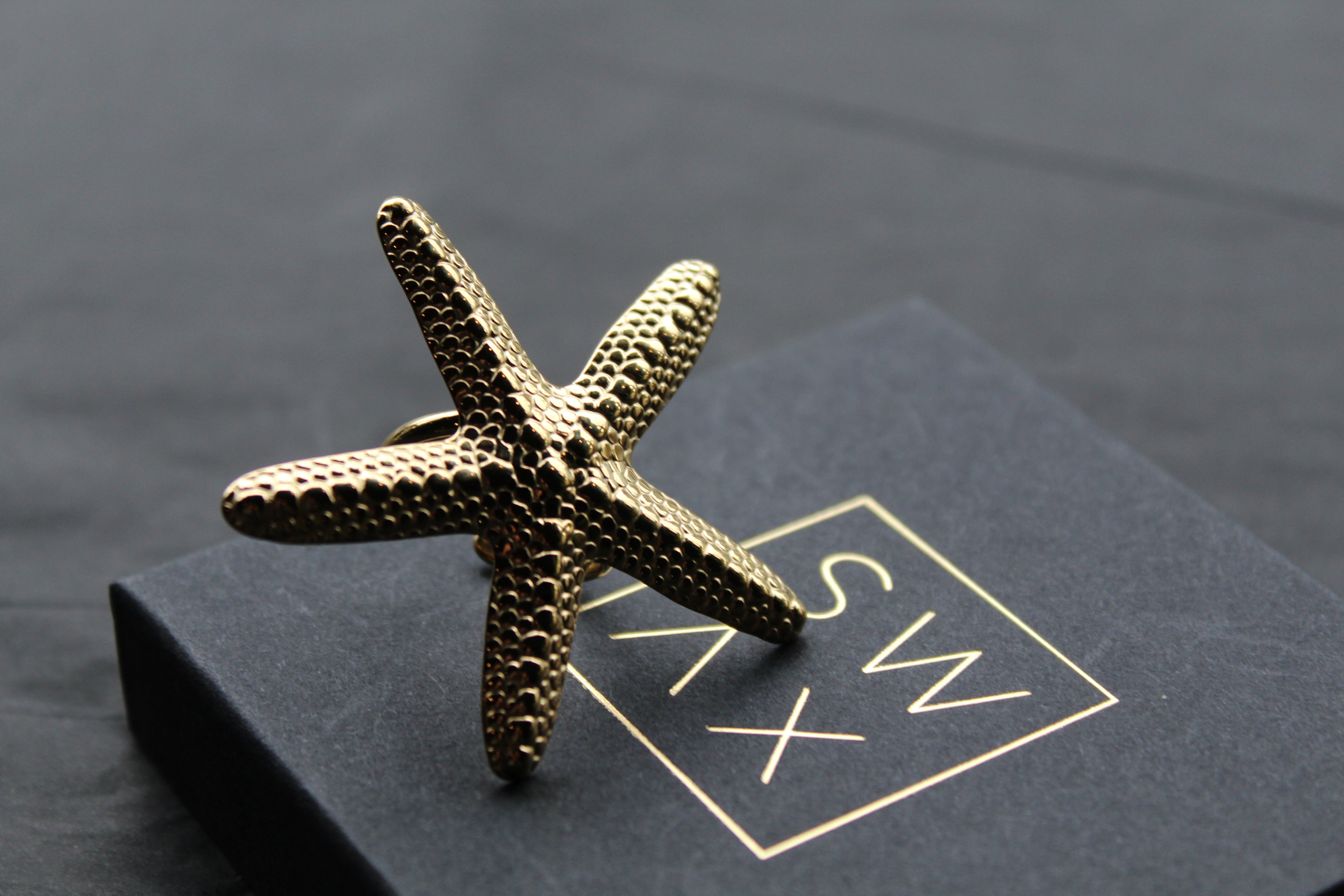 Stainless Steel Gold Starfish Ring