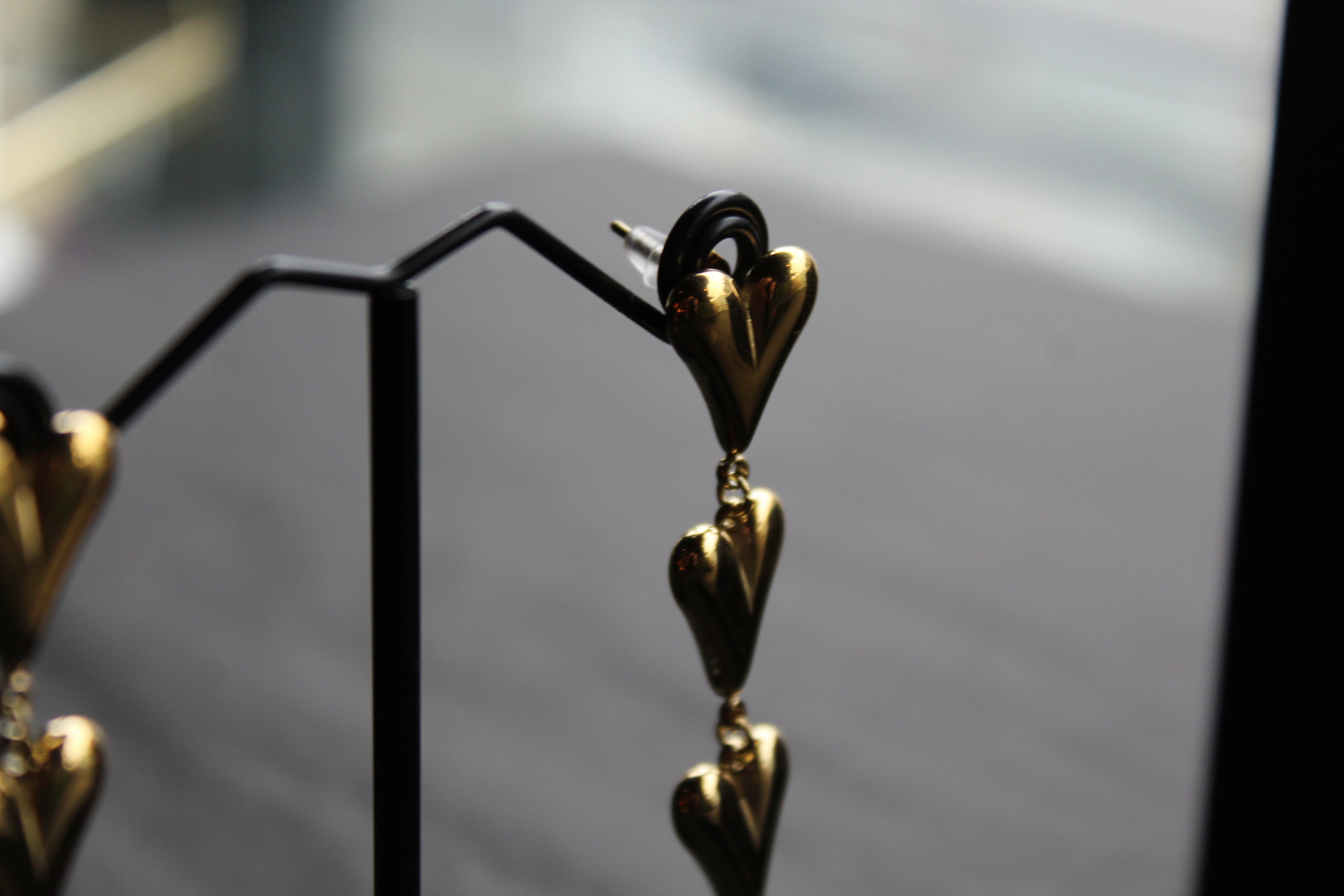 Stainless Steel Heart Drop Earrings