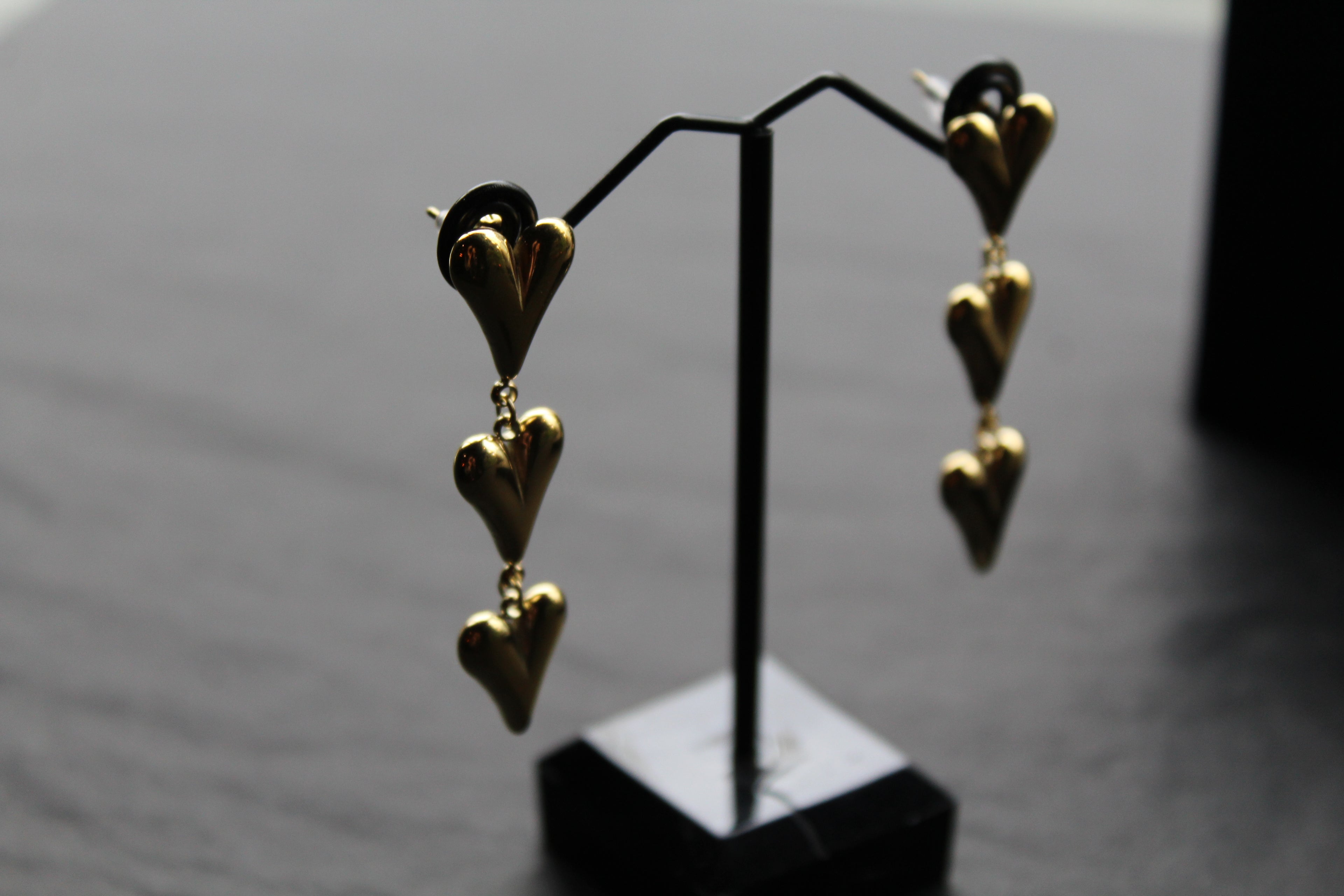 Stainless Steel Heart Drop Earrings
