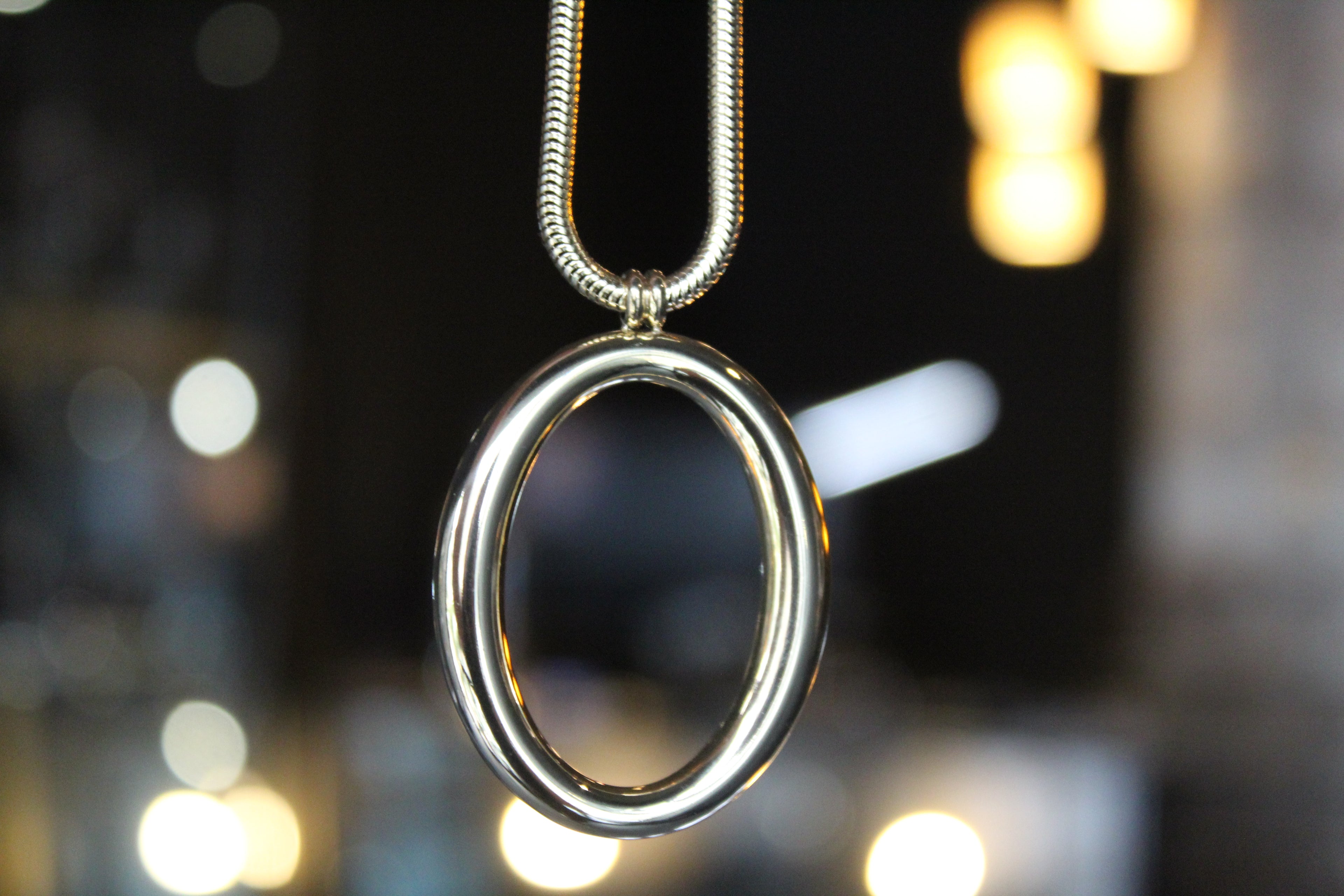 Stainless Steel Hoop & Snake Chain Necklace