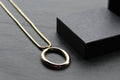 Stainless Steel Hoop & Snake Chain Necklace