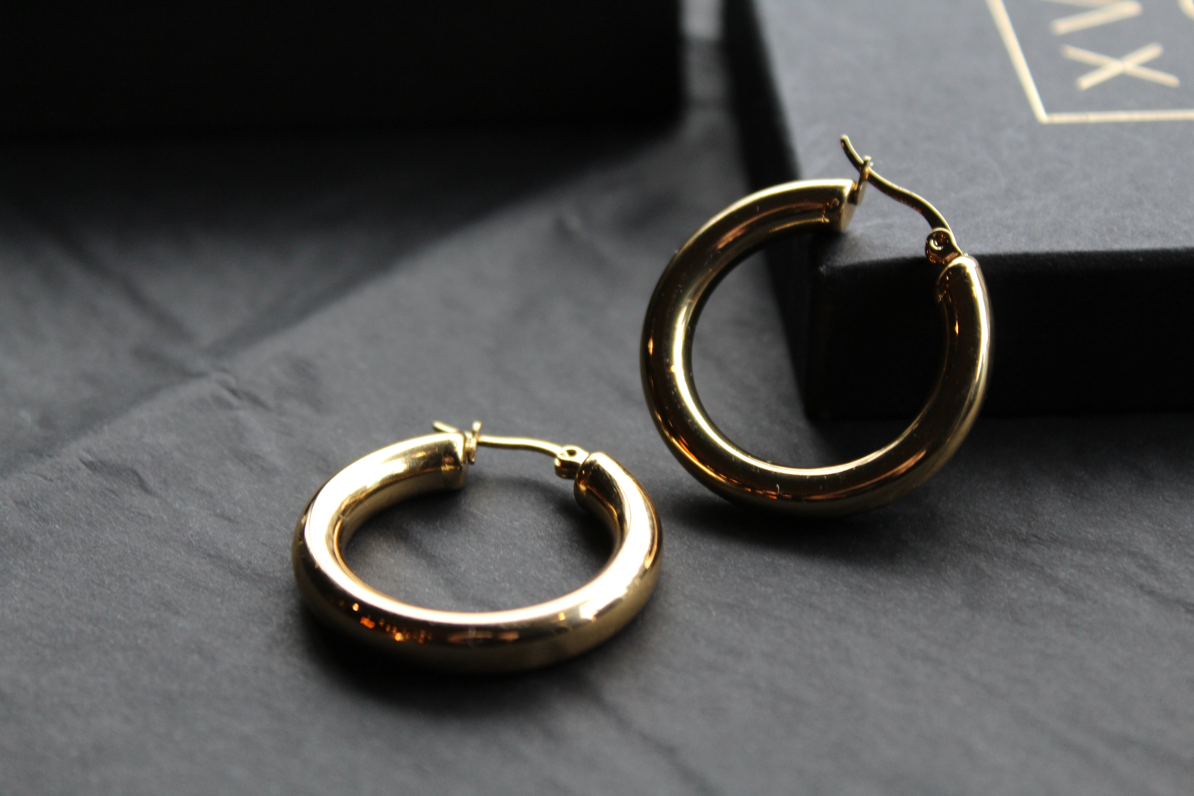 Stainless Steel Large Hoops with 18ct Gold PVD