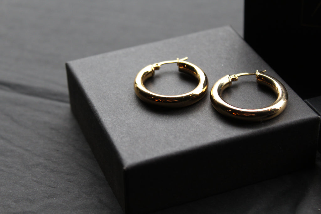 Stainless Steel Large Hoops with 18ct Gold PVD