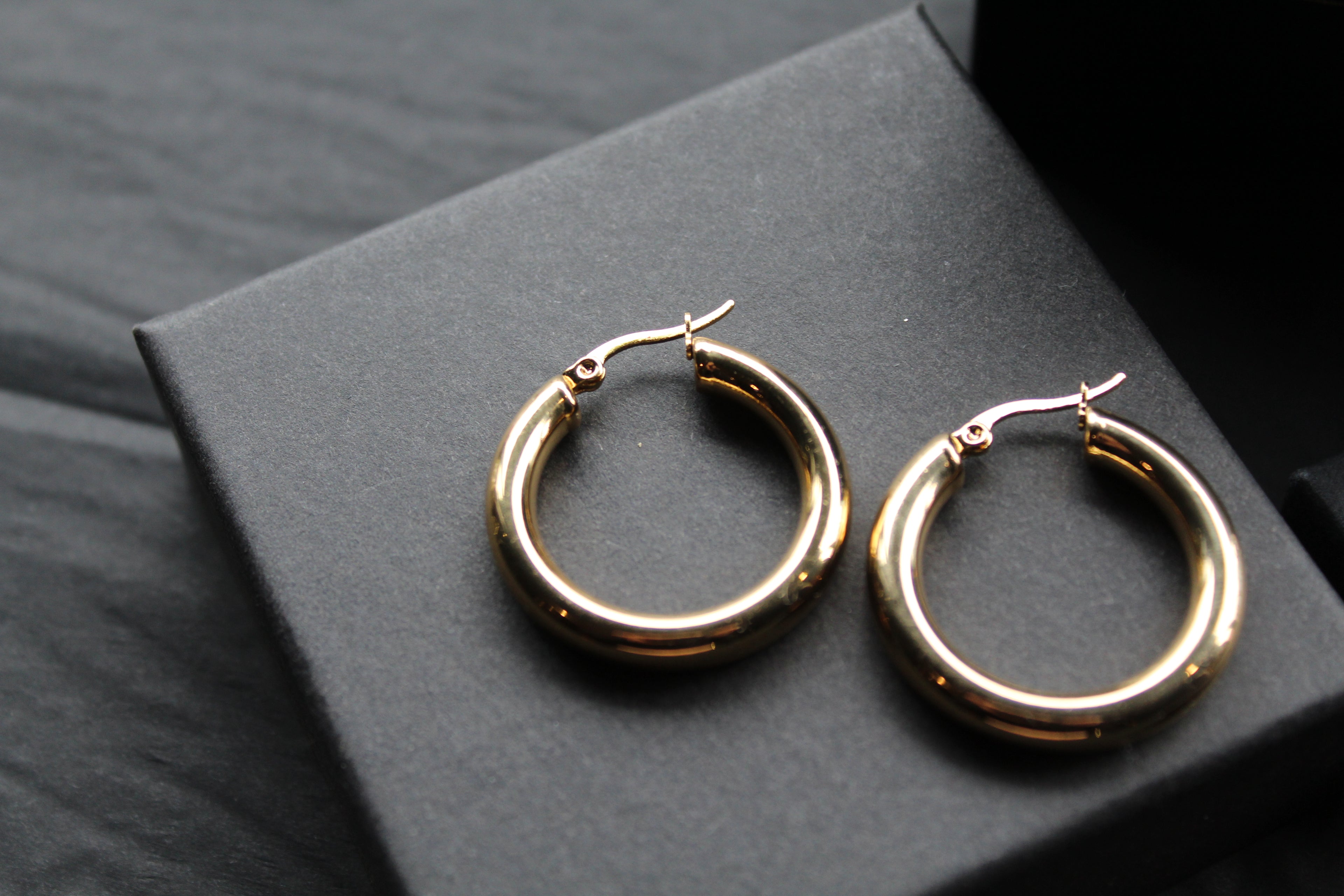 Stainless Steel Large Hoops with 18ct Gold PVD