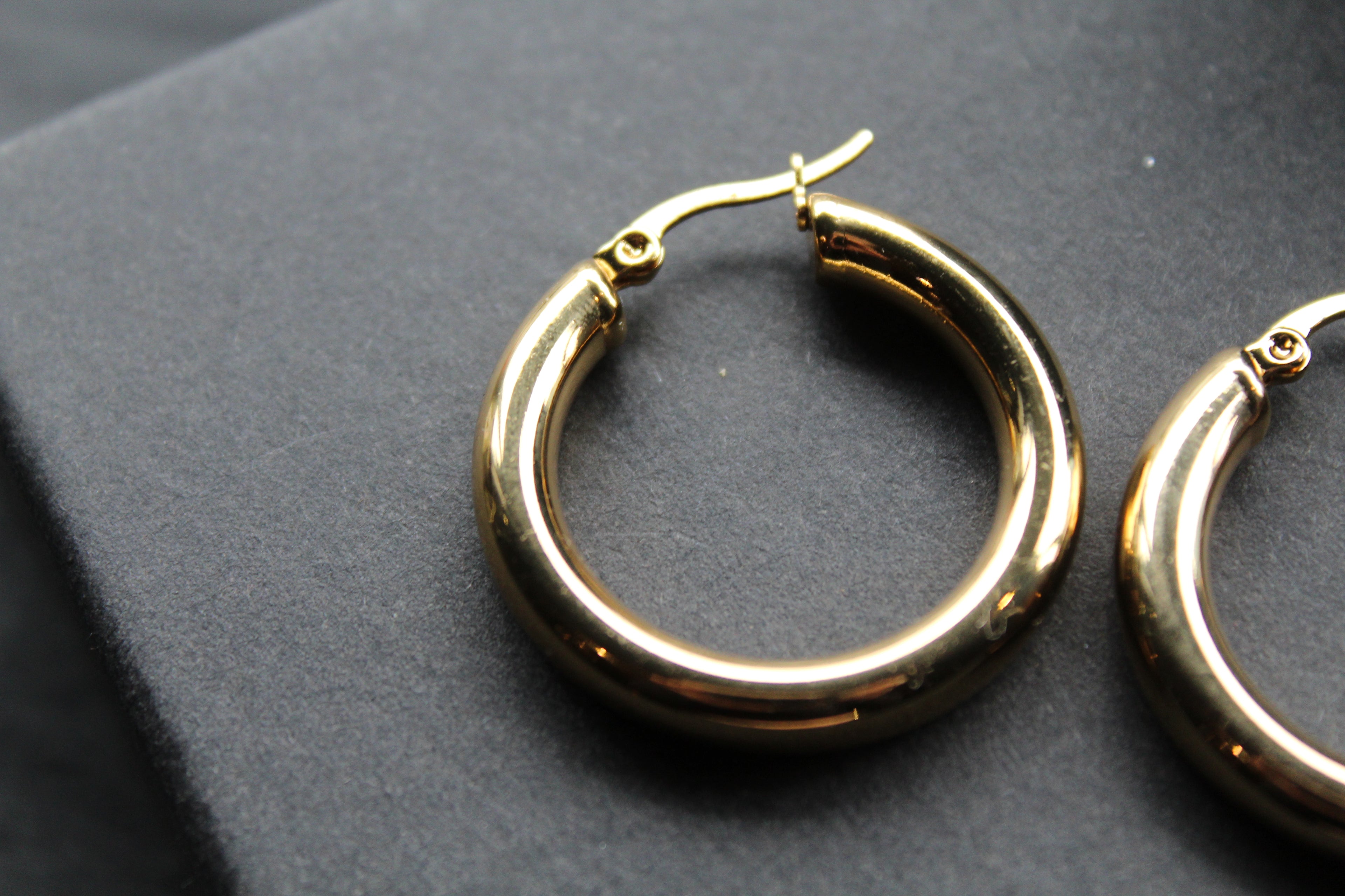 Stainless Steel Large Hoops with 18ct Gold PVD