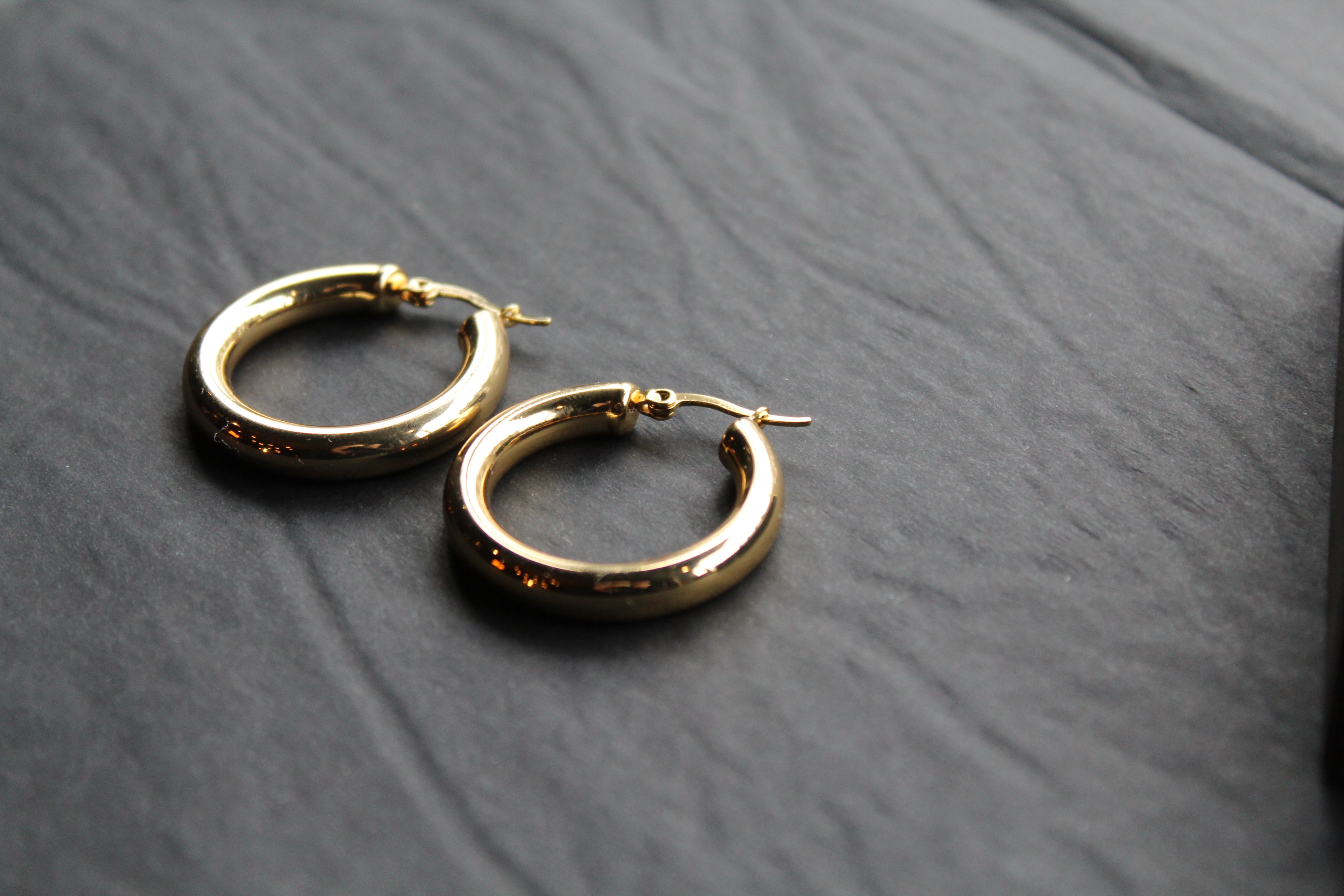 Stainless Steel Large Hoops with 18ct Gold PVD