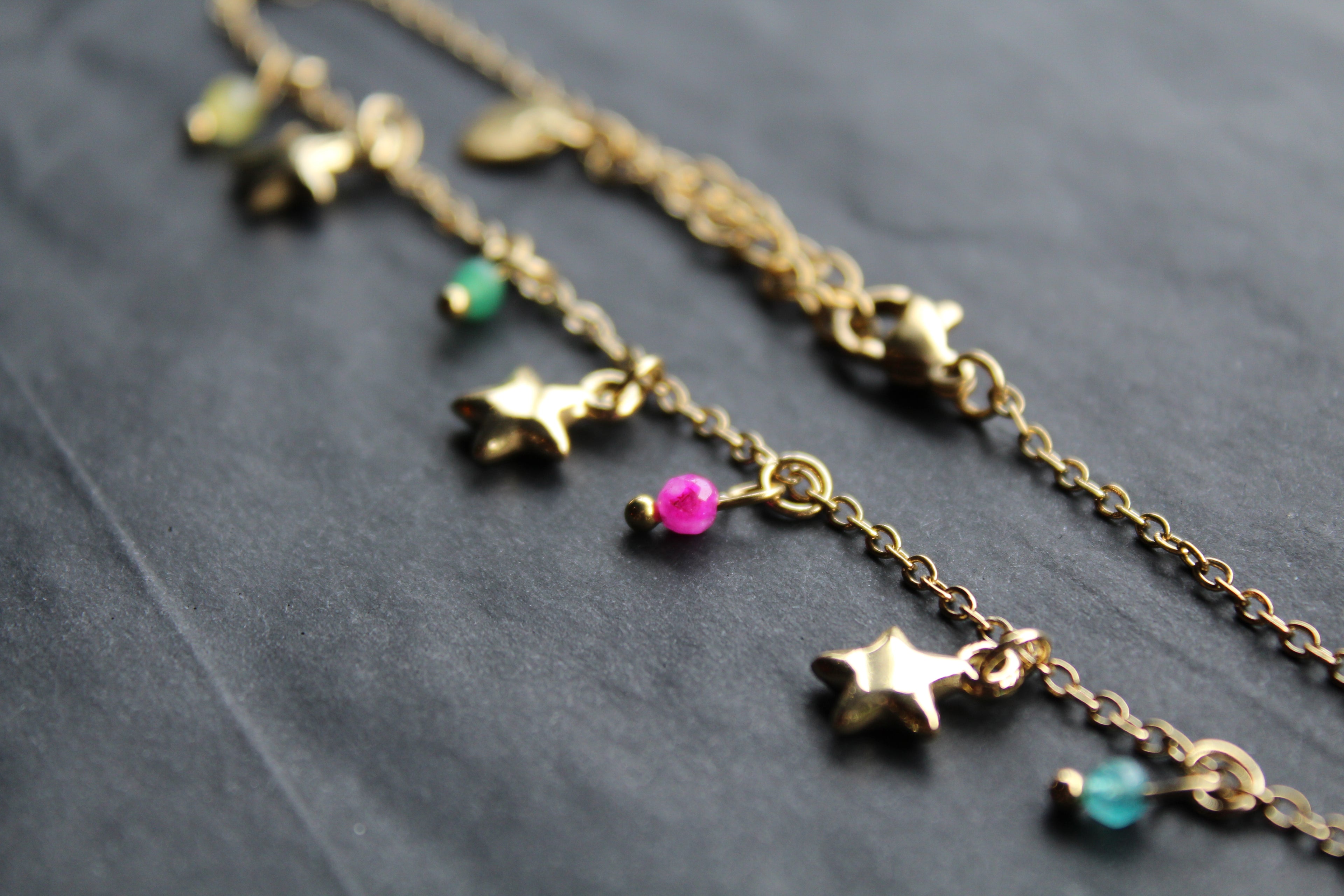Stainless Steel Multicolored Ankle Chain