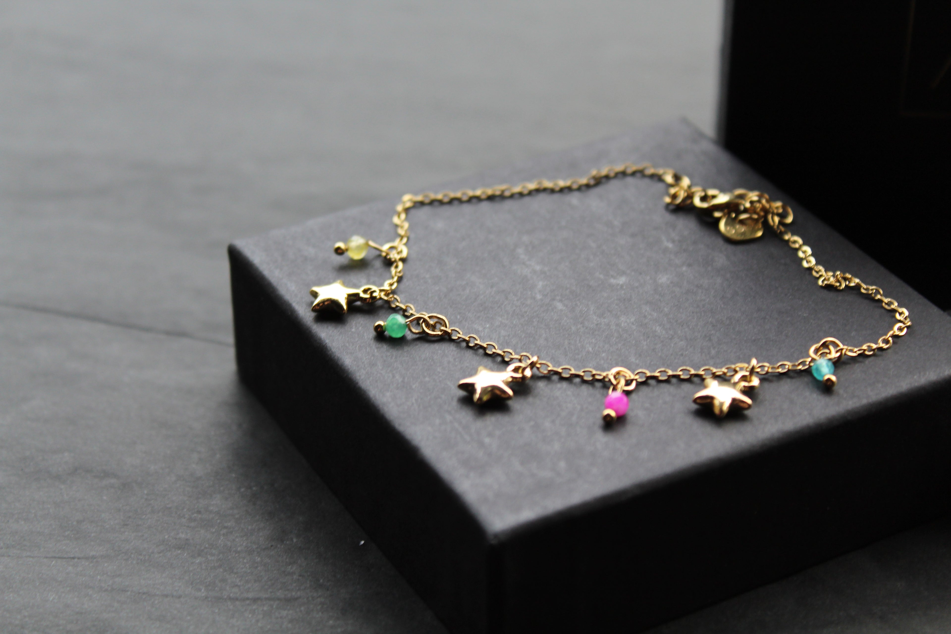 Stainless Steel Multicolored Ankle Chain
