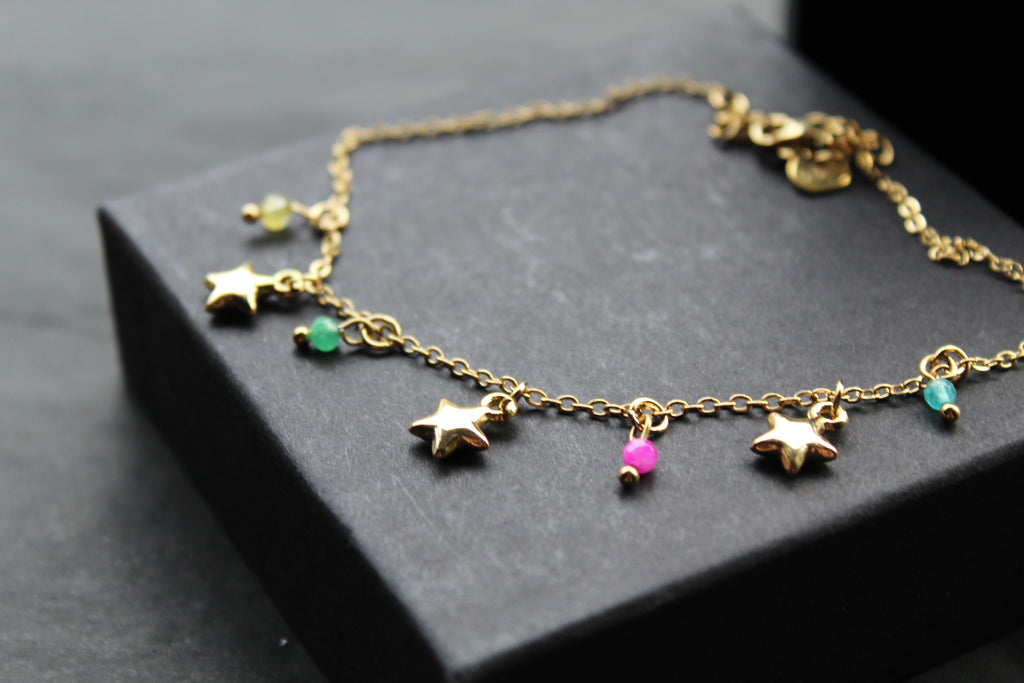 Stainless Steel Multicolored Ankle Chain
